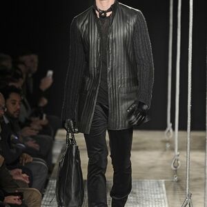 🌹RARE🌹 Black Leather and Knit Jacket Sweater